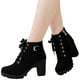thumbnail image 1 of Women's Large Size Ankle Boots Lace Up Side Zipper Buckle Suede Shoes Suitable for Indoor Outdoor, 1 of 5