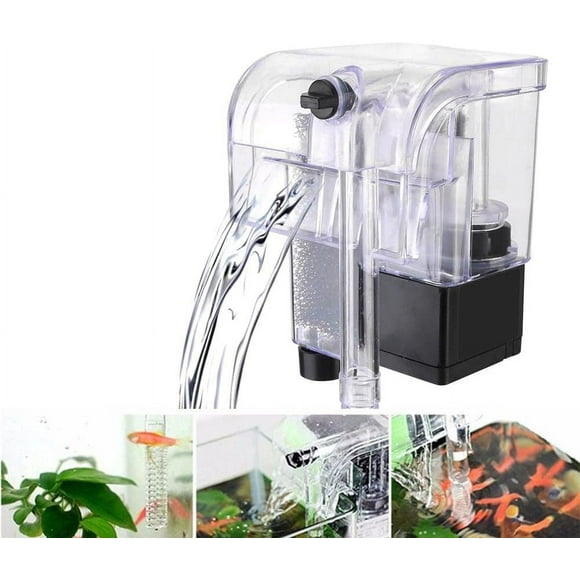 Aquarium Waterfall Filter Fish Tank Aquarium Hanging Filter Fish Tank Filter Submersible Oxygen Pump
