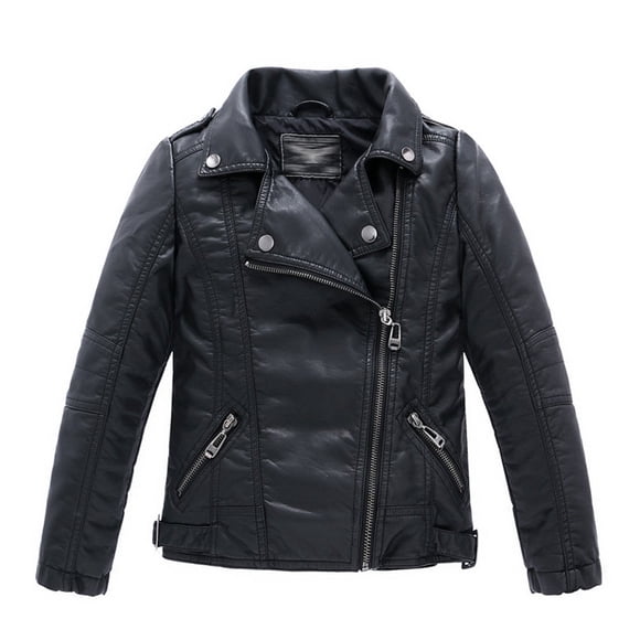 Chaqueta LJYH de piel sintética para niños de 11 a 12 años