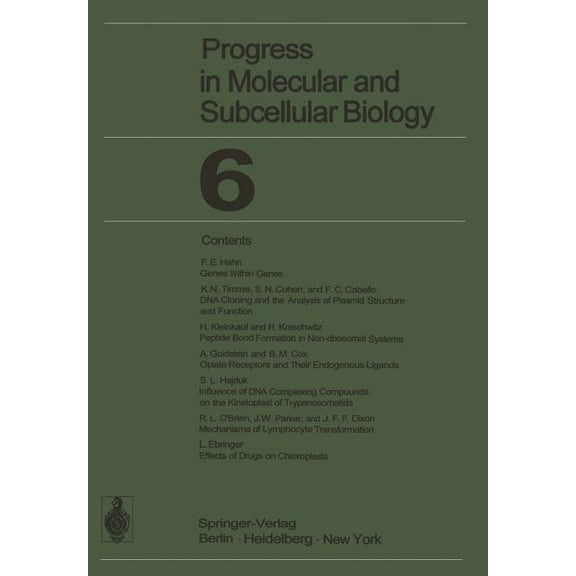 Progress in Molecular and Subcellular Bi Progress in Molecular and Subcellular Biology, Book 6, (Paperback)