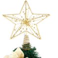 thumbnail image 2 of OUSITAID Christmas Tree Topper  10 LEDS  9.84 Inch Christmas Star Tree Topper with Lights Beads  Battery Operated Tree Toppers for Christmas Xmas Tree Holiday Party Decor  Gold Star Warm, 2 of 7