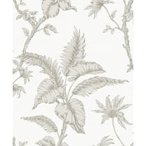 Marburg Cival White Fern Trail Wallpaper, 20.9-in by 33-ft, 57.48 sq. ft.