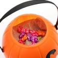 thumbnail image 6 of 2Pcs Halloween Pumpkin Bucket Portable Pumpkin Trick or Treat Candy Bucket Holder for Halloween Party Supplies (17cm, Orange), 6 of 7