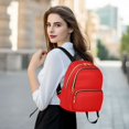 thumbnail image 6 of JIALIOU Mini Backpack Purse for Women Quilted Casual Daypack Small Travel Shoulder Bag, Red, 6 of 7