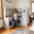 thumbnail image 6 of TLSUNNY Kids Corner Play Kitchen, Wooden Kitchen Playset with Lights & Sounds, Sink, Stove & Storage, Gift for Toddlers, 6 of 11
