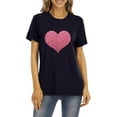 thumbnail image 3 of Ichuanyi Womens Tops, Valentine's Day Women's Casual T-Shirt Funny Heart Printed Short Sleeve O-Neck Tees Top, 3 of 4