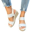thumbnail image 3 of Sandales Compensées pour Femmes à Talons, à Enfiler, Espadrilles Plateforme, Nœud, Talons Hauts, Bout Ouvert, Mules d'Été pour Robe, 3 of 7