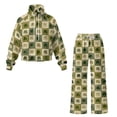 thumbnail image 7 of Renewold St. Patrick's Day Sweatsuits for Women Set Sweatshirts and Wide Leg Pants Tracksuit 2 Piece Outfits Womens Holiday Outfits Jogging Suit, Green Four Leaf Clover Checkered Pattern, L, 7 of 7