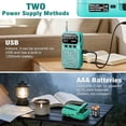 thumbnail image 4 of Portable Radio AM FM,Mini Tansistor Radio,Pocket Radio with Flashlight,Tuning Knob,TF Card Slot,Headphone Jack, 3AA Battery Operated or Plug in Wall,Compact Personal Radio for Gift,Family,Elder,Blue, 4 of 7