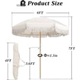 thumbnail image 7 of Lefedrasticity 6' White Boho Fringe Round Beach Umbrella, Outdoor Tilt UV Protection, 7 of 7