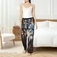 thumbnail image 4 of Fotbe Vintage Blue Floral Wolf Pantalones de Pijama para Mujer, Pantalones de Dormir, Pantalones Pj con Cordón y Bolsillos-Small, 4 of 6