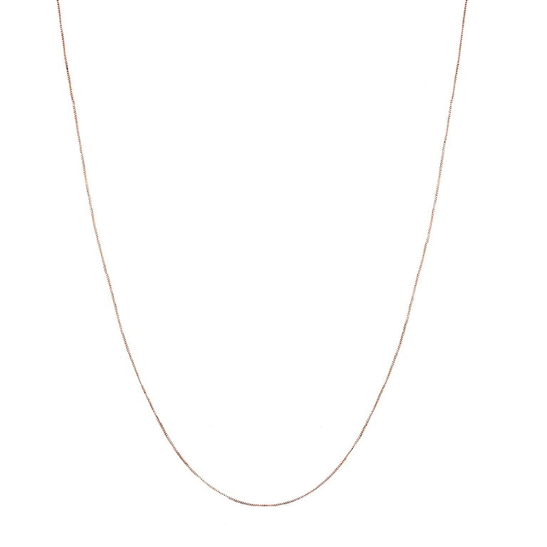 Classic 14k Solid Rose Gold 0.50mm Necklace | Thin & Dainty Rose Gold Chain for Pendants or Charms Available in 16