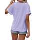 thumbnail image 3 of Camiseta con Bordado de Ojales para Mujer, Blusa Informal de Verano con Cuello en V, Blusa Holgada A , Color , Talla L, 3 of 8