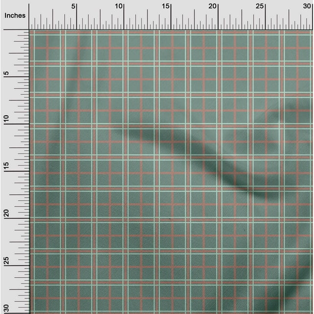 oneOone Cotton Poplin Fabric Tartan Check Print Fabric By Yard 56 Inch Wide