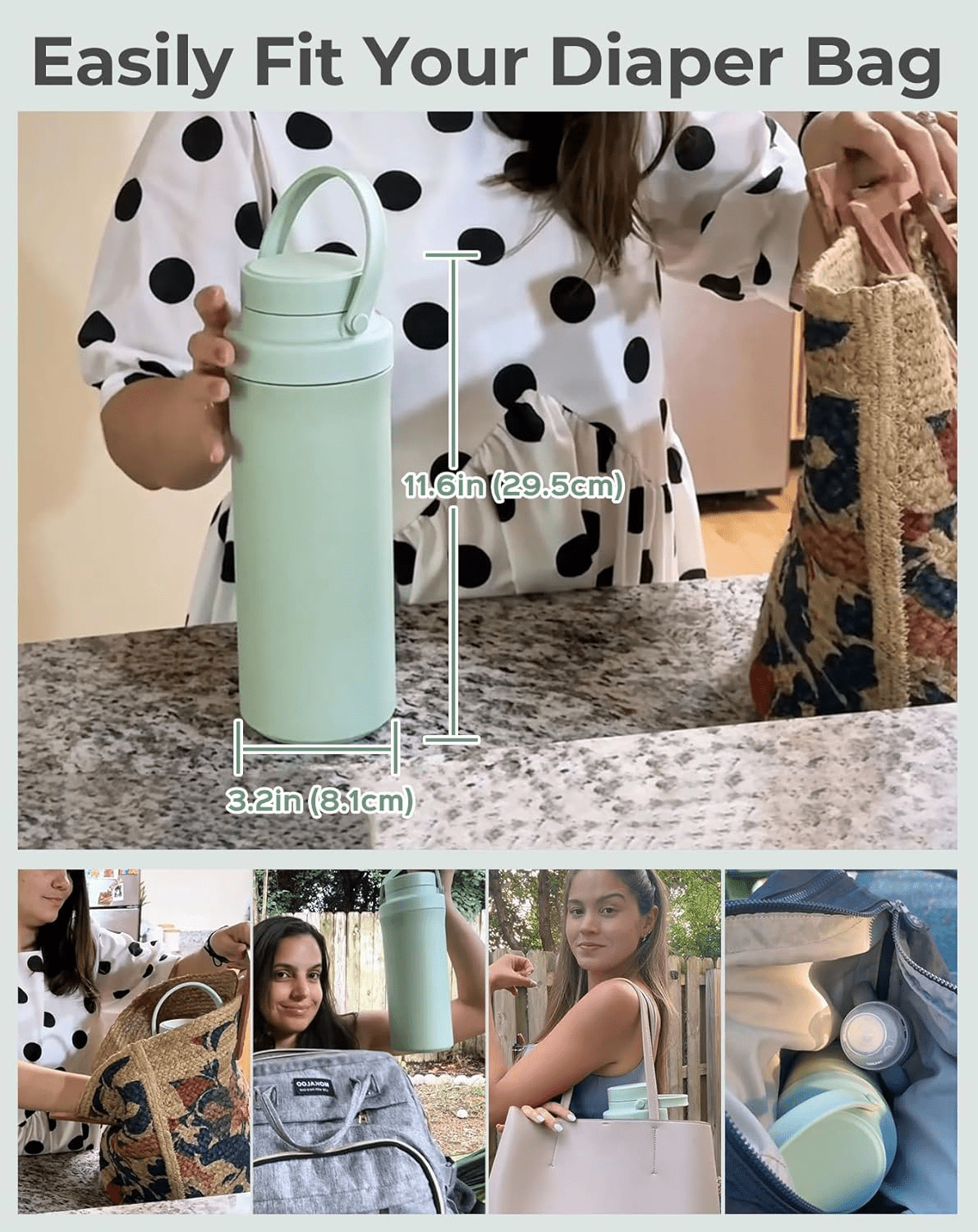 MPow 22oz Breastmilk Cooler with 360° 24 Hours Cooling, Portable Milk Chiller Set with 2 Baby Bottles, Breast Milk Storage Bags Freezer, BPA Free for On the Go Baby Feeding