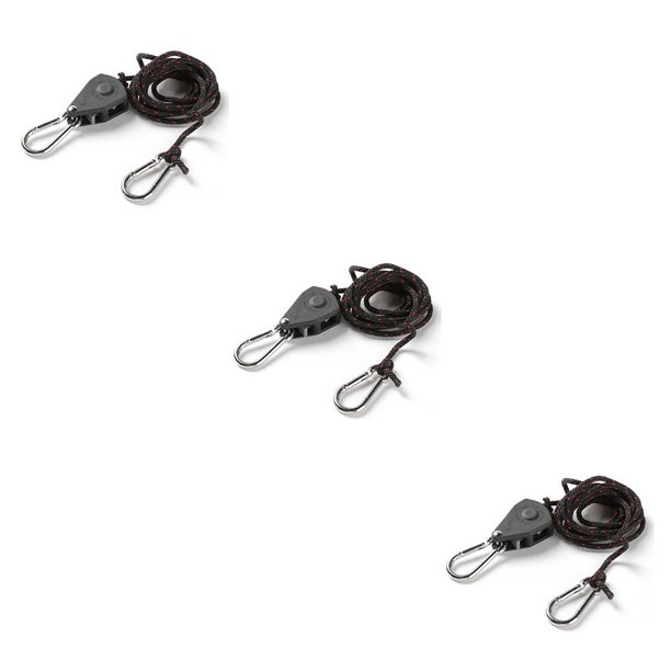 Yuarrent Cuerda de luz de crecimiento ajustable, colgador de trinquete, tienda de campaña, accesorio de invernadero, equipo retráctil, 2m 3Conjunto