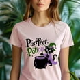thumbnail image 5 of Purrfect Potion Cat Witch T-Shirt for Adults, Cute Halloween Cauldron Tee, Gold, Size L, 5 of 6