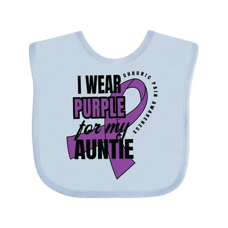 

Inktastic Chronic Pain I Wear Purple For My Auntie Gift Baby Boy or Baby Girl Bib