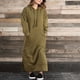 thumbnail image 5 of Vestido largo de punto suelto con capucha para mujer, vestidos casuales cálidos de felpa con bolsillo grande, Otoño e Invierno, 5 of 5