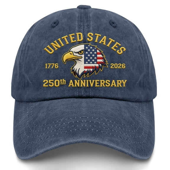 BSJJY Baseball Hat For US 250th Anniversary, Adjustable Low Profile Unconstructed Cap, Embroidered Patriotic Gift for Men, Women, and 2026 Festival Events (Navy)