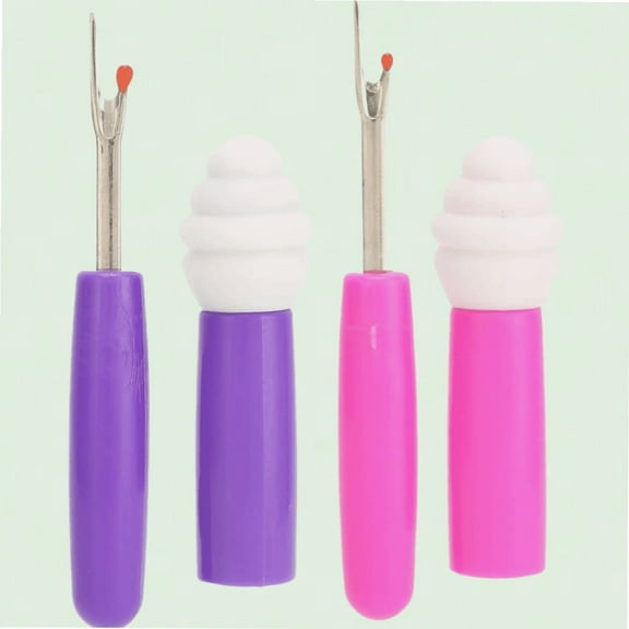 Lighted Seam Ripper and Thread Remover - Set of 2 Ice Cream Shape Seam Rippers for Sewing and Crafting