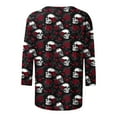 thumbnail image 4 of VKOYWKM Halloween Shirts for Womenn Spooky Pumpkin Graphic T Shirts 3/4 Sleeve Loose Fit Crew Neck T-Shirts Fall Tops Halloween Costumes, 4 of 5