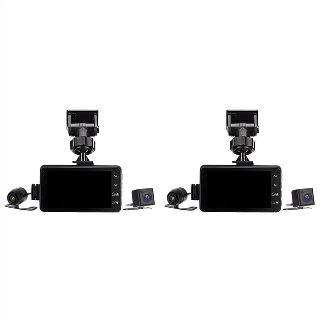 2X Cámara de Tablero DVR para Motocicleta con Cámara Frontal y Trasera Grabación en Bucle de Video Dual Cámara Grabadora de Conducción de Motocicleta A Prueba de Agua