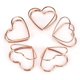 thumbnail image 1 of 50 clips de papel con forma de corazón de metal de color oro rosa para letreros, sujetalibros, 1 of 5