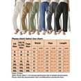 thumbnail image 2 of Frontwalk Women Cotton Pants Drawstring Elastic Waist Tie Up Straight Loose Pants with Pockets Grey 3XL, 2 of 2