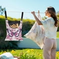 thumbnail image 2 of SEANATIVE Cherry Blossom Clothespin Bag with Hanging Hook Butterfly Summer Clothespin Bag Holder Large Capacity Clothespin Bag for Clothesline Outdoor Decoration, 2 Piece, 2 of 7