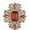 Brown, variant on Soleilie Vintage Austrian Crystal Rhinestone Flower Brooch, Women's Lapel Pin, can be paired with sweaters, coats, dresses and other accessories.
