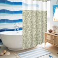 thumbnail image 5 of No Hook Shower Curtain, Sage Green Flowers Shower Curtains for Bathroom with See Through Top Window, Rustic Pastoral Botanical Floral Leaf Waterproof & Washable Bath Curtain Small Stall 36"x78", 5 of 9