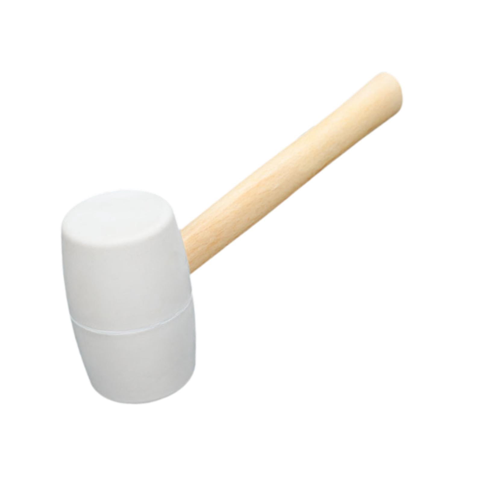 Colaxi Rubber Mallet Hammer Installation Hammer Lightweight White Rubber Head Mallet Rubber Hammer Head for Building Tent Stakes DIY 530g
