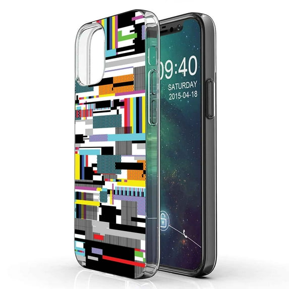 TalkingCase Slim Phone Case Compatible for Apple iPhone 12 Mini, Digital Glitch Print, Lightweight,Flexible,Soft, USA
