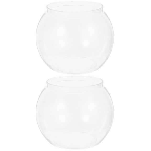 OUNONA 2pcs Fish Bowl Plastic Transparent Small Fish Bowl Desktop Clear Small Fish Tank Fish bowl