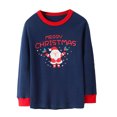 thumbnail image 4 of Staki Christmas Fleece Pullover Sweatshirt and Jogger Pants Outfit Set Toddler to Big Kid Baby Girl Christmas Clothes(Navy,5-6 Years), 4 of 4