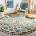thumbnail image 2 of SAFAVIEH Aspen Louis Border Fringe Wool Area Rug, Ivory/Charcoal, 7' x 7' Square, 2 of 10
