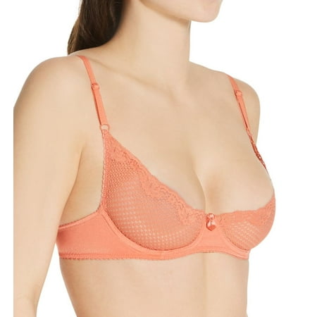 

Women s Timpa 16449 Alice Lace Underwire Demi Bra (Coral 38A)