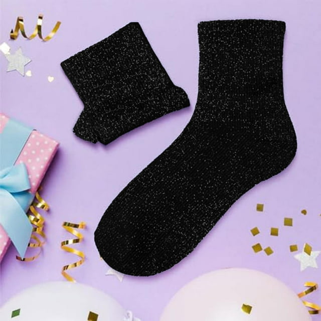Sparkly Solid Color Slouch Socks, Fashionable Mid Calf Hosiery for Daily Wear, Comfortable Stretch Fit for Casual Outfits, Fun Design for Entertainment, Perfect for Lounge and Style