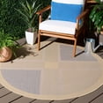 thumbnail image 4 of Safavieh Courtyard Eileen Geometric Indoor/Outdoor Area Rug, Natural/Blue, 6'7" x 6'7" Round, 4 of 11