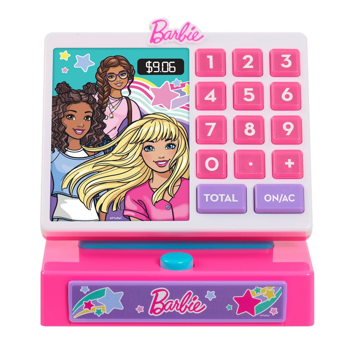 Caisse-Enregistreuse Barbie à la Mode, Argent pour Faire Semblant, et Lecteur de Carte de Crédit, Ensemble de Jeu de 9 Eléments Caisse-Enregistreuse Barbie