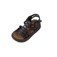 thumbnail image 2 of ITSAME Girls Sandals, Comfy Anti-Slip Soft Rubber Flats Open Toe Summer Fashion Casual Beach Sandals Black 10(Little Kids), 2 of 9