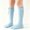 Blue, variant on OGLCCG Girls Knee High Socks Non Slip Toddlers Girls Stockings Breathable Cute Bow Long Tube Socks Cable Knit Dress Sock Size 2-8