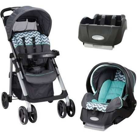 Evenflo Vive Travel System, Spearmint Spree, with BONUS Car Seat Base