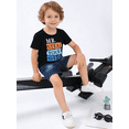 thumbnail image 3 of CARETOO Toddler Boy Clothes Summer Casual Sports Outfits Short Sleeve T Shirt Tee Denim Shorts Cotton Fabric Set, 3 of 11