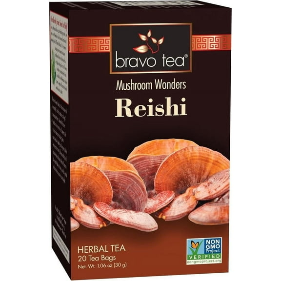 Bravo Tea Reishi Mushroom Herbal Tea Bags, 20 Ea..