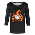 thumbnail image 4 of VKOYWKM 3/4 Length Sleeve Womens Tops Thanksgiving Shirts Halloween Pumpkin Print T Shirts Thankful Crew Neck Blessed Tunic Tops Family Party Blouse, 4 of 4