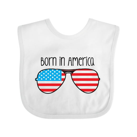Inktastic Born in America Boys or Girls Baby Bib