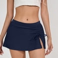 thumbnail image 2 of DHFJKG Womens Swim Skirts Mid Rise Side Slit Bathing Suit Skorts Solid Color Full Coverage Swimsuit Bottoms Trendy Beachwear, 2 of 7