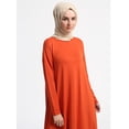 thumbnail image 2 of Orange - Tan - Terra Cotta - Crew neck - Viscose - Tunic - Everyday Basic, 2 of 5